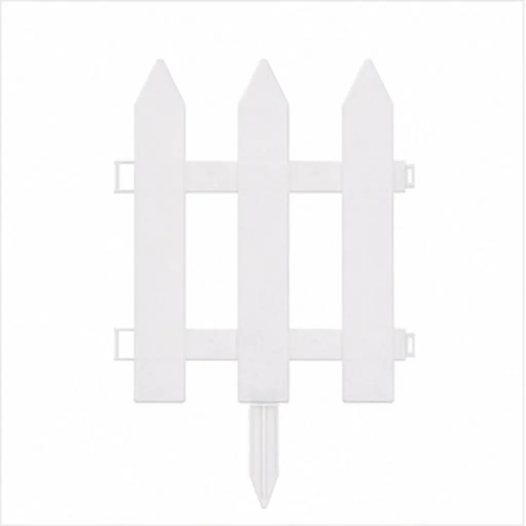 2Sets Plastic Patio Border White Garden Decorative Fencing Lightweight Sturdy Long Term Outdoor Use for Lawn Edging Flowerbeds