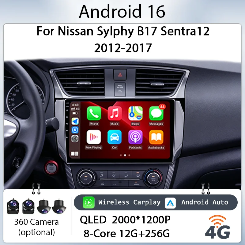 IPS HD Touch Screen Multimedia Player Wireless CarPlay GPS DSP for Nissan Sylphy B17 Sentra12 2012-2017 Car Stereo 9