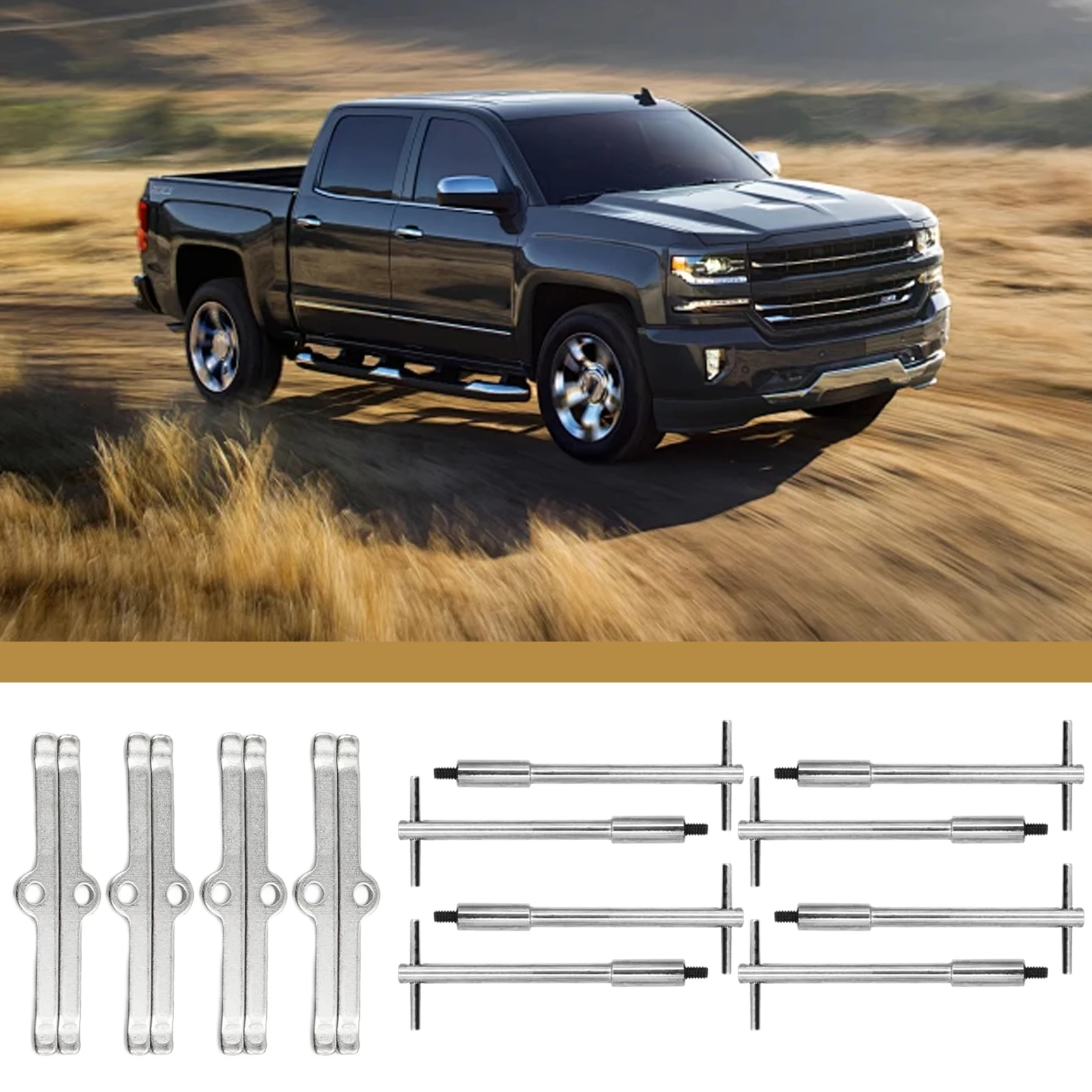 

Bolts Tabs Chrome Tall T-Bar Valve Cover Hold Down Set T-Bar Valve Cover Center Bolts for SB 265 283 302 305 307 327 350 400