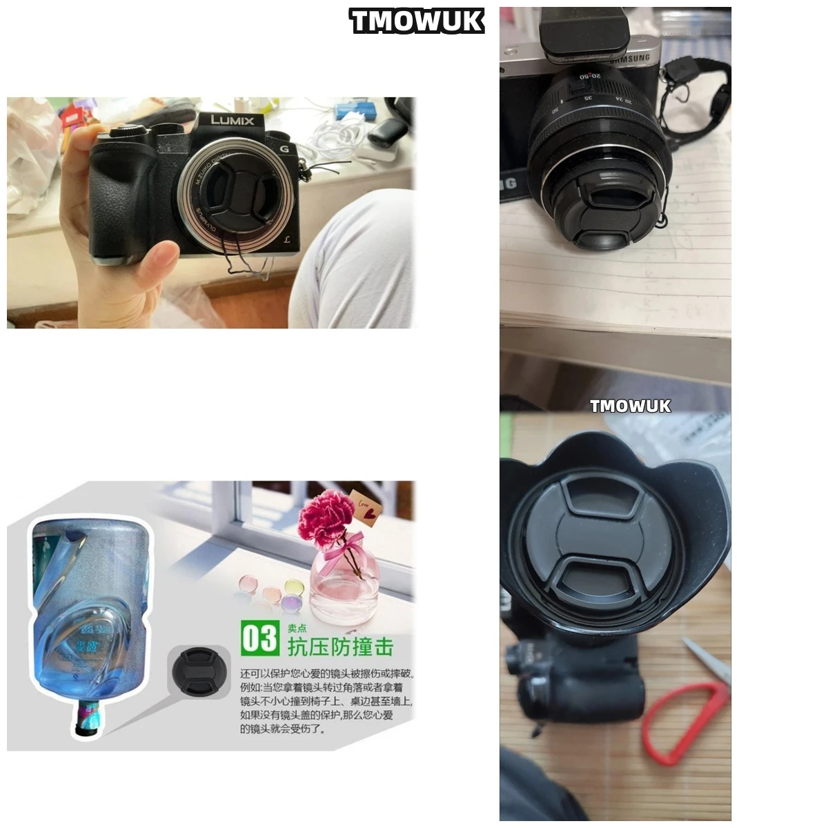 

For SONY A7IV A9III A7R4 A7CL ZV-E10 A380 ZV-E1 A580 Camera Lens Cap Protective Cover Center Pinch Snap-on 49mm 52 55 58 62 67 7