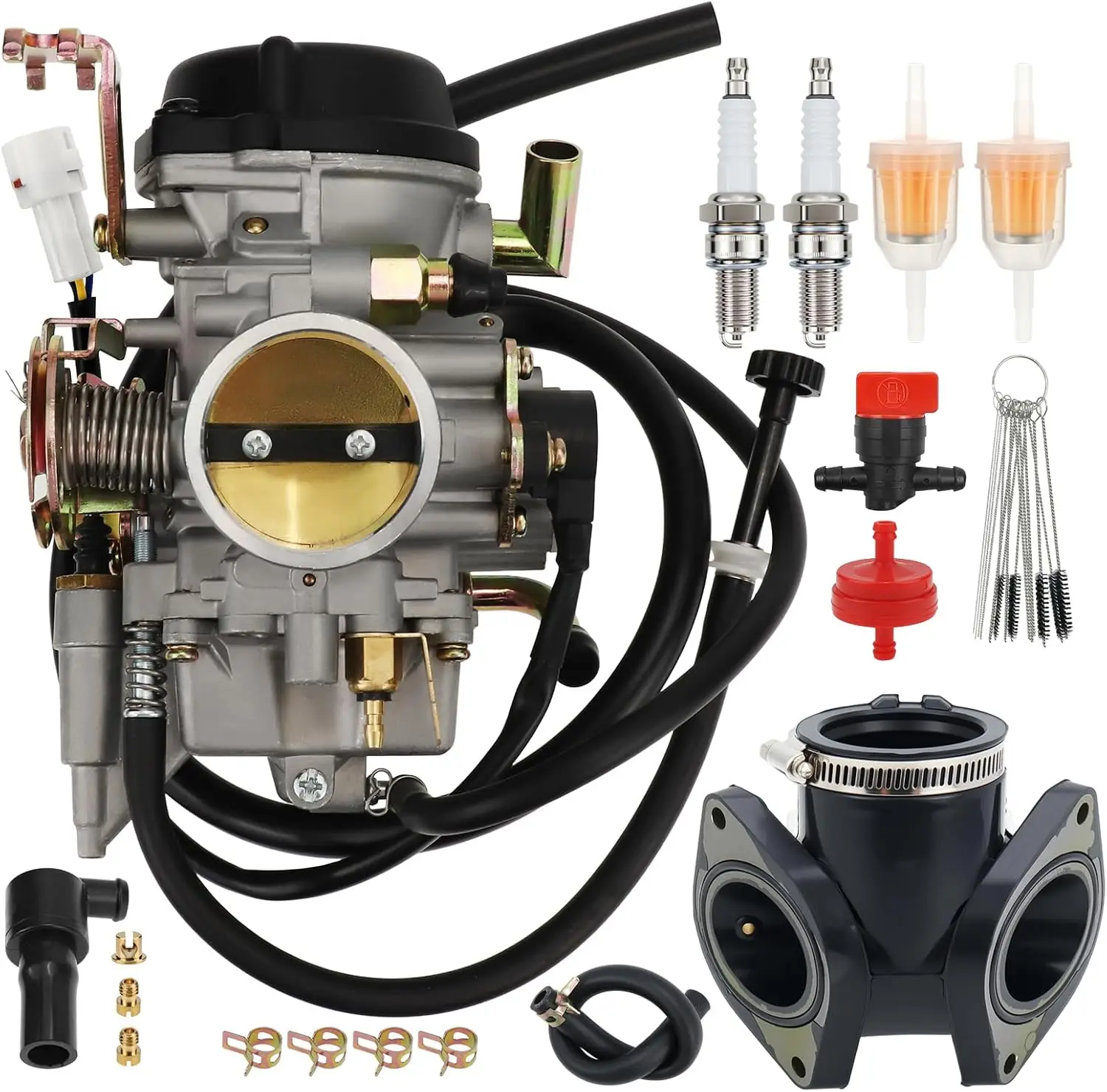 Carburetor with Intake Manifold Fits for Yamaha Road Star XV1600 1999-2003 XV1700 2002-2014 Replace 4WM-14101-03-00 4WM-14101-13