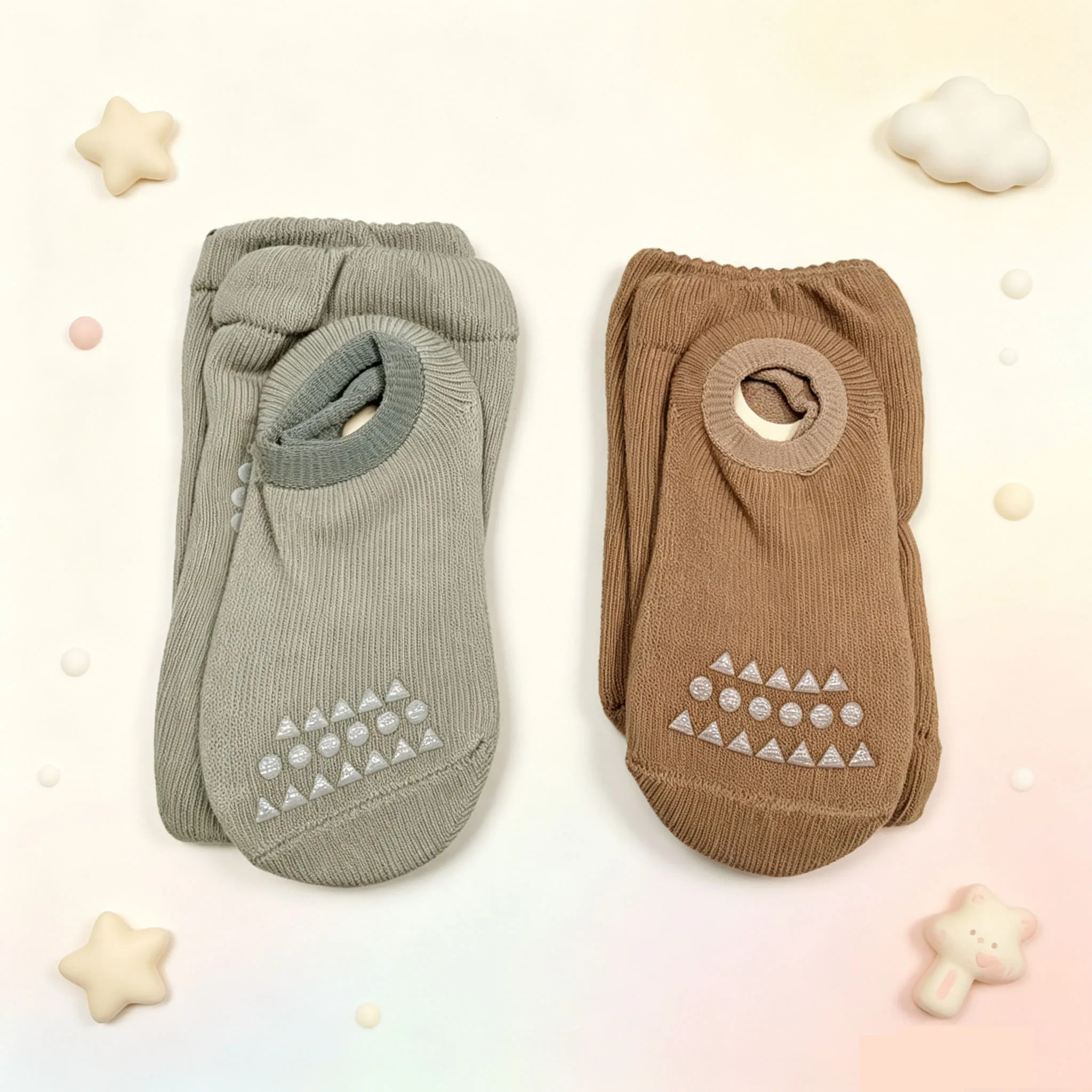 Baby Knee Pads Socks Set for Girls Boys Summer Solid Color Anti Slip Socks Kid Crawling Safety Floor Sock Leg Knee Protector