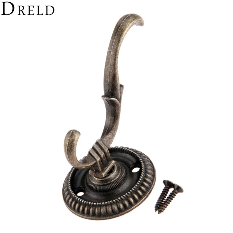DRELD 75x44 مللي متر العتيقة الباب السنانير حمالة تعليق جدارية خمر قبعات الحمام حقيبة معطف جدار السنانير ل صندوق مجوهرات خشبي الأثاث الأجهزة