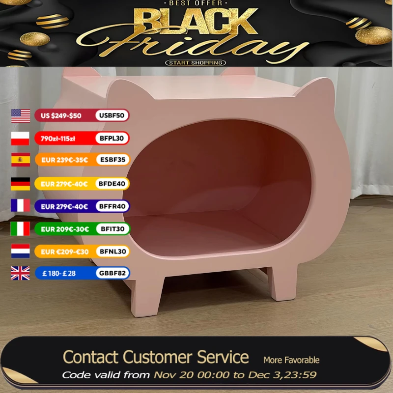 

Pet Princess Wood Nightstands Small Realm Elegant Weird Modern Bedside Table Smart Cute Dopamine Table De Chevet Furniture