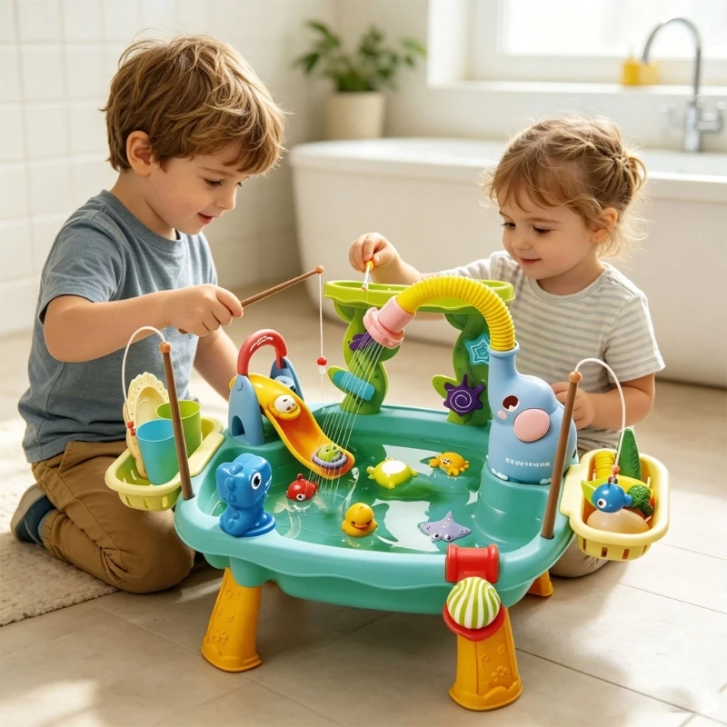 Toddler Water Play Table With Adjustable Height For Boys Girls Ages 1 3 Outdoor Summer Activity 15UB