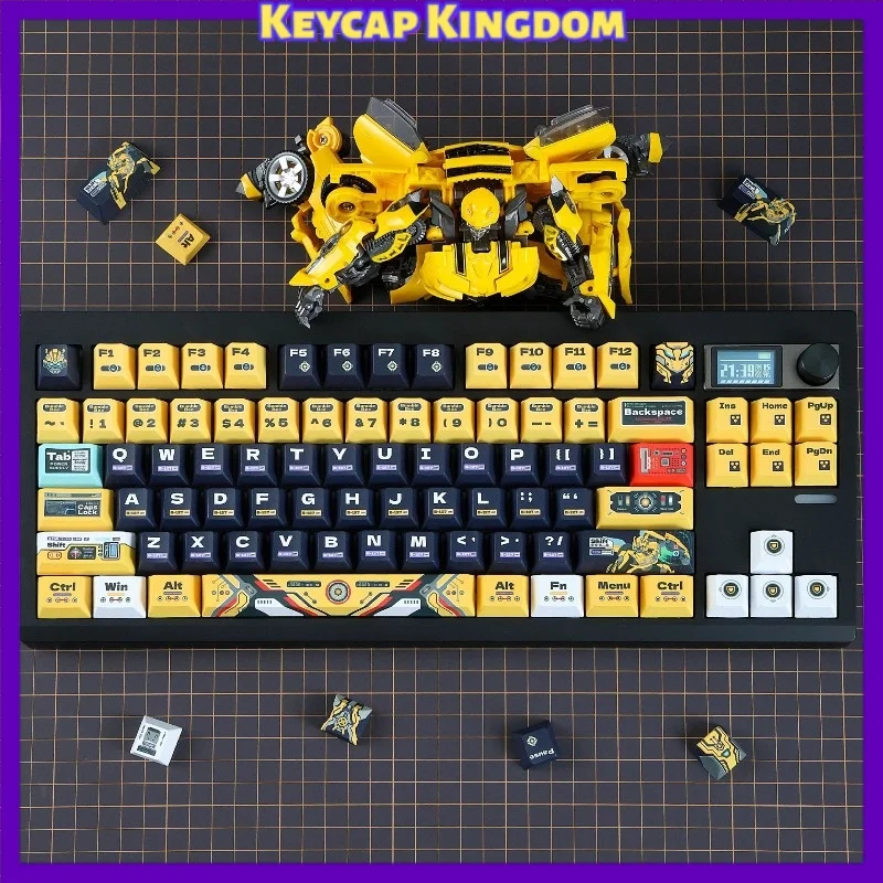 Yellow Bee Robot Theme Custom Keycaps Mechanical Keyboard Cherry PBT Art Keycaps PC Gaming Keyboard Accessories Gift Collection