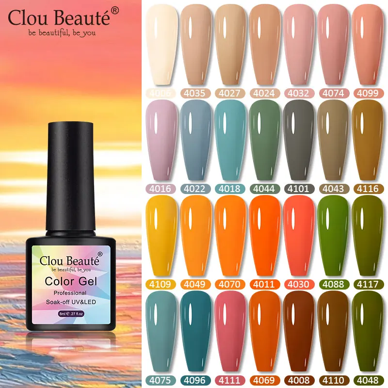 Clou Beaute 8ml Mini smalto gel Nude LED Vernice UV Velluto opaco temperato Top Base Coat Soak Off Semi permanente Nail Art Hybrid