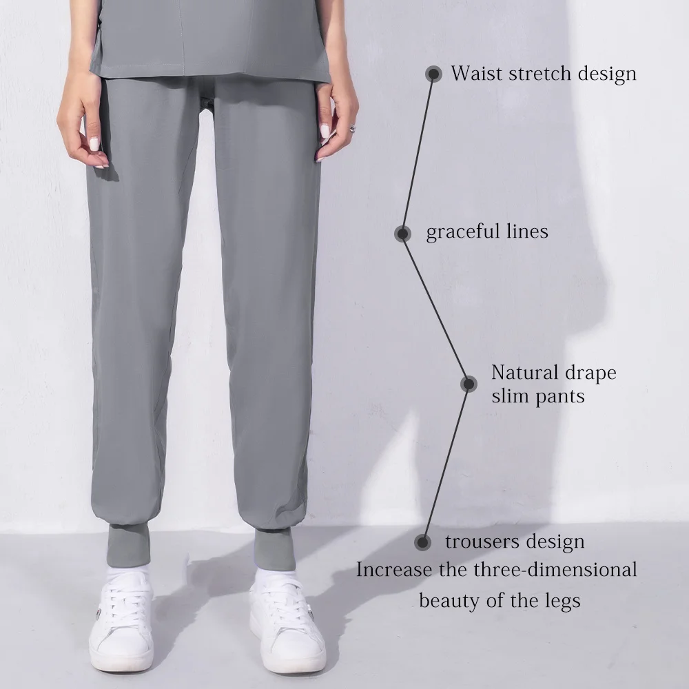 Pantalon de gIslande unisexe à taille élastique, vêtements de travail pour infirmière, médecin, animalerie, hôpital