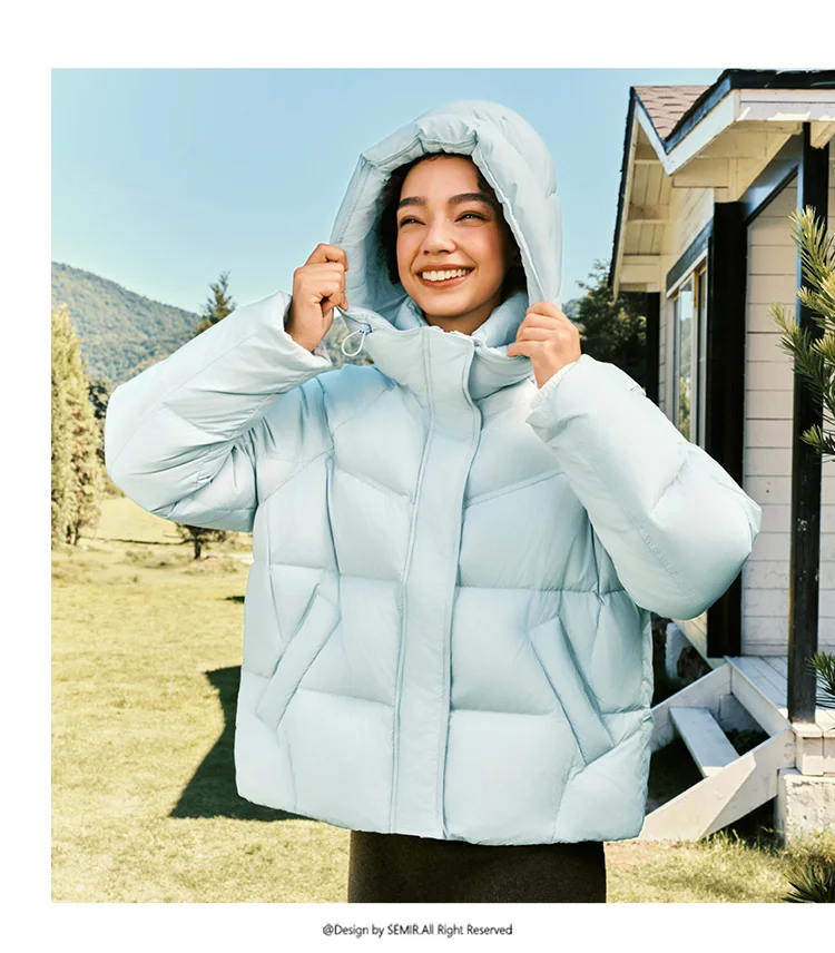 Semir Down Jacket Women Winter 90% Down Loose Raglan Sleeve 2026 New Women's Clothing Coats for Woman