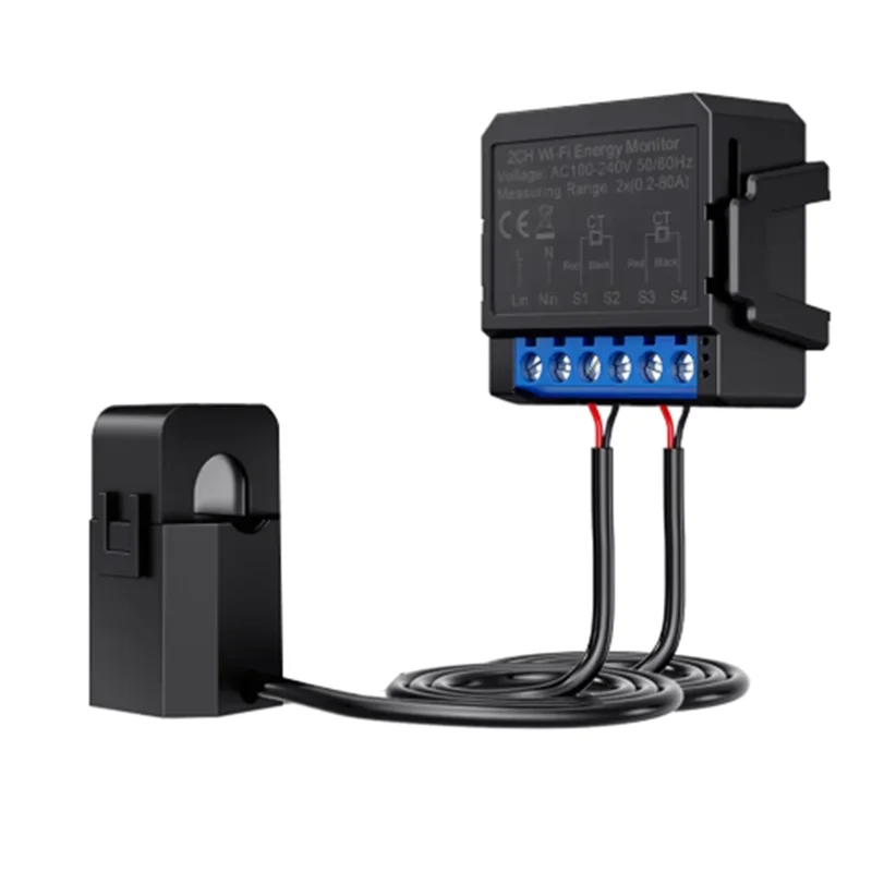 

Tuya Wi-Fi 2-бандовый интеллектуальный счетчик энергии, кВтч, мониторинг мощности, двунаправленный счетчик мониторинга, приложение, дистанционное управление-Y47A