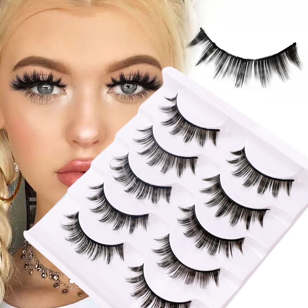 

5 пар наращивания ресниц, кошачьих глаз и лисьих глаз подходят для использования на сцене, вечеринок и праздниках.