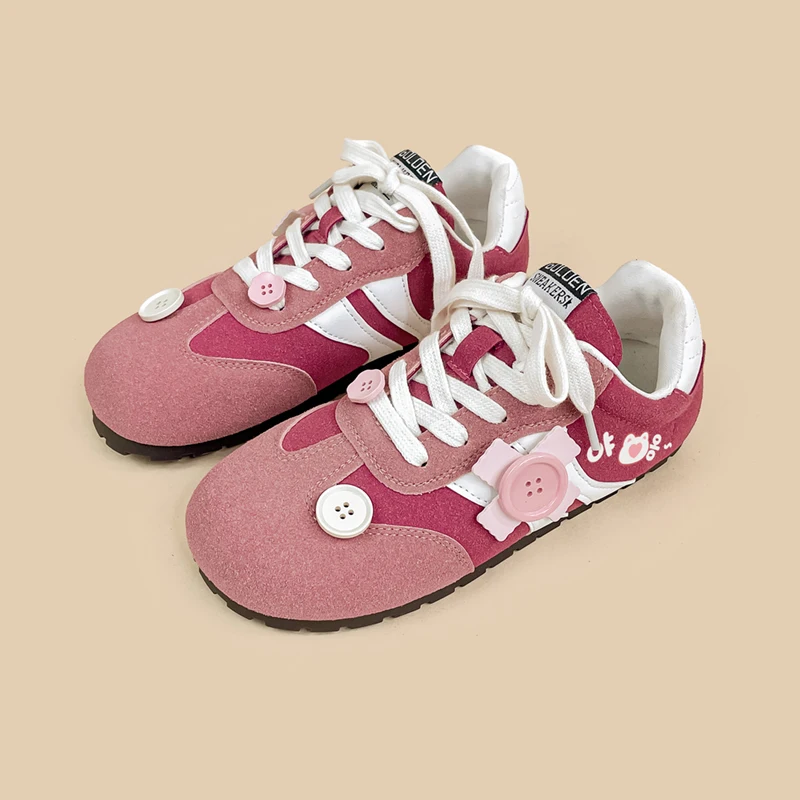 Amy and Michael Lovely Women Pink Flat Sports Casual Sneakers Girls Students Athletic Shoes Fashion Female Tennis Shoes Low Top