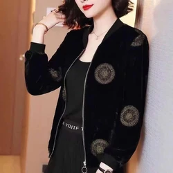 Women's Clothing Lantern Long Sleeve Polka Dot Geometric Plant&Flowers Printing Zipper Cardigan Spring Autumn Coats Casual Tops