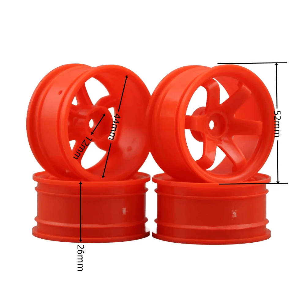 4pcs 1/10 Touring&Drift Wheel Rim W6S Style For HSP HPI Kyosho Sakura Tamiya Yokomo