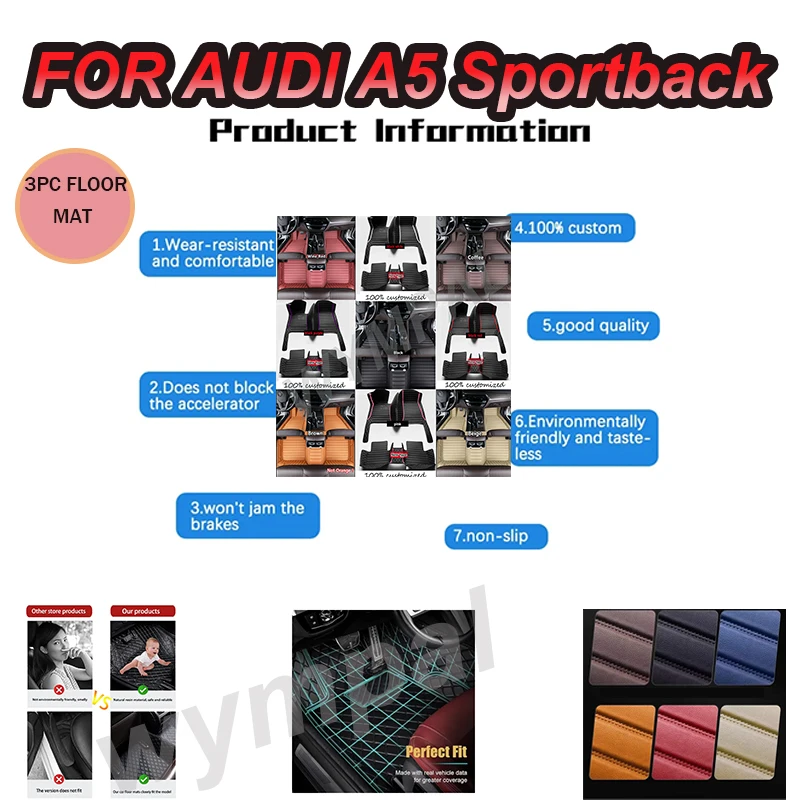 

LUXURY Car floor mats for AUDI A5 Sportback 2017-2019 2020 2021 2022 2023 Custom auto foot Pads automobile carpet interior