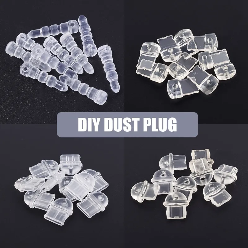 20-1Pcs DIY Anti Dust Plug Mobile Phone Charge Port Dust Plugs for Iphone Micro 3.5MM Jack Type C Plugs for Iphone 15 14 Samsung