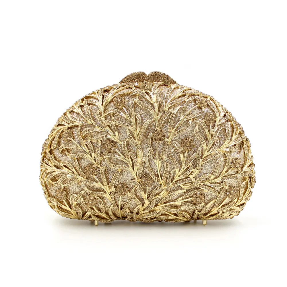 

Пустая металлическая сумка для ужина со стразами и кристаллами, женский клатч с бриллиантами, мини-сумка через плечо с цепочкой из стразов Bolsas De Fiesta Noche