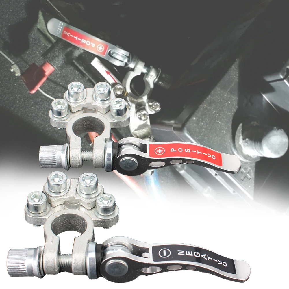 

Terminal Quick Disconnect Shut-Off Connectors 12V 24V Main Cable Post Terminal Car Battery Terminal Wire Cable Clamp