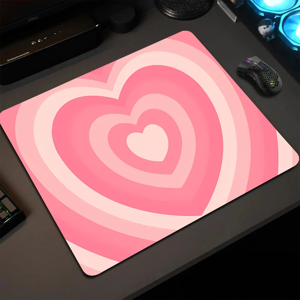 

Love Heart Aesthetic Mousepad Small LockEdge Mouse Pad For Gamers Computer Desk Pad Rectangular Anti-slip Rubber