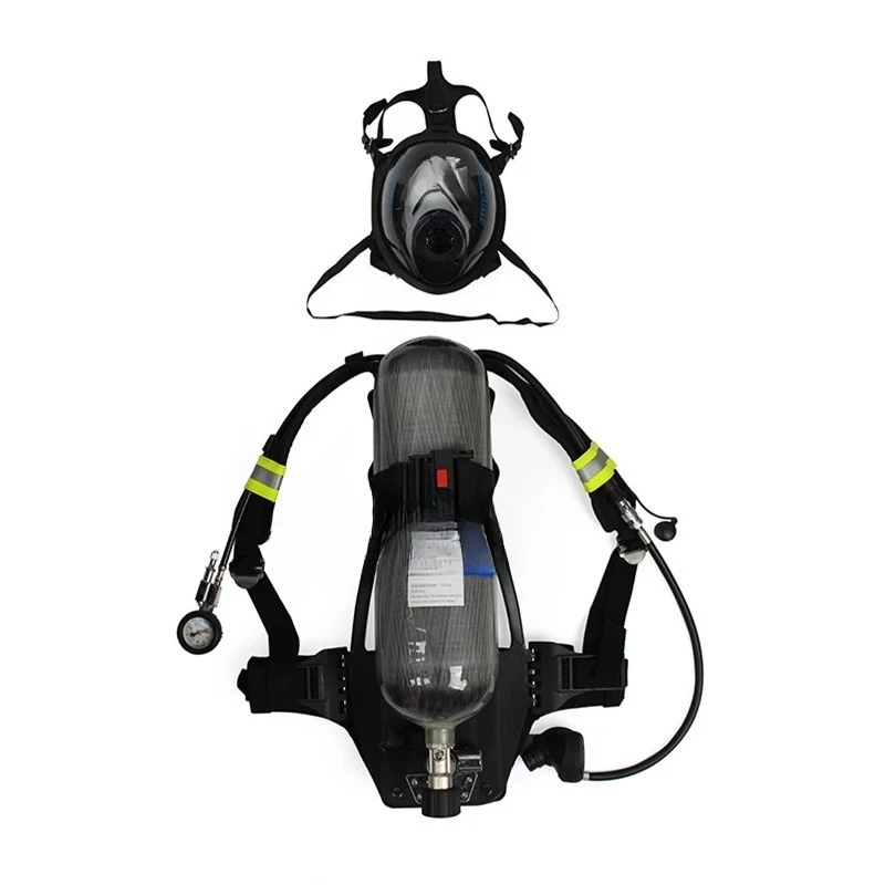 

6.8 liter air respirator, silicone mask carbon fiber cylinder positive pressure fire respirator