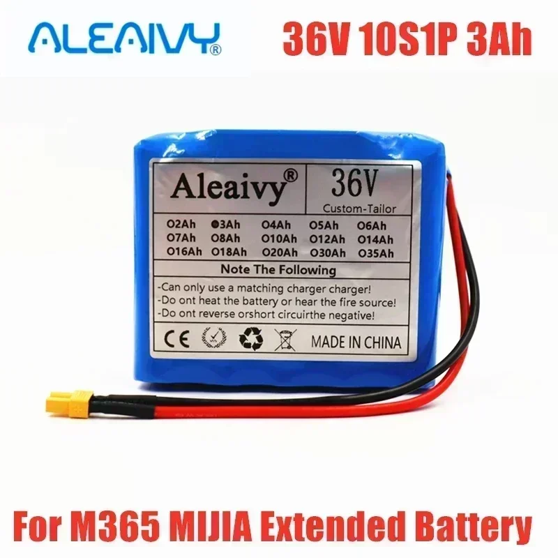 For M365 MIJIA Pro Scooter 36V 3Ah 10S1P 18650 Lithium ion Battery Pack Extended Range Charge And Discharge XT30 Plug +15A BMS