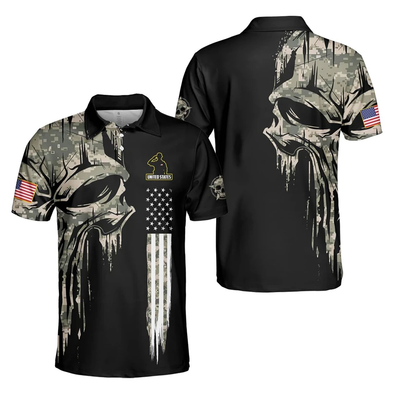 

Hot Sale 3d Printed Mexico America Glof Polo Shirt For Men Summer Short Sleeves Lapel T Shirts Tops Casual Oversized Button Tees