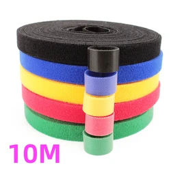 10M/Roll 10mm Reusable Fastening Tape Cable Ties Double Side Hook and Loop Straps For Wires Cords Manage Wire Organizer