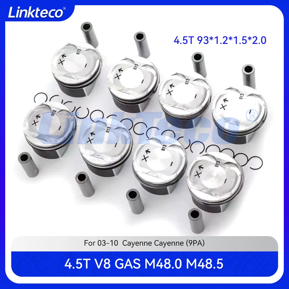 

Деталь двигателя, 8 шт., комплект поршней и поршневых колец, подходит для 4,5 T L Gas M48.00 M48.50 для 03-10 Porsche Cayenne 955 9PA S Turbo 4,5L 4,5T V8