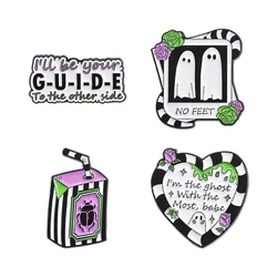 Cartoon Cute Ghost Boo Enamel Pins Halloween Spooky I'm The Ghost With The Most Babe Brooch Collar Lapel Badge Jewelry Ornaments