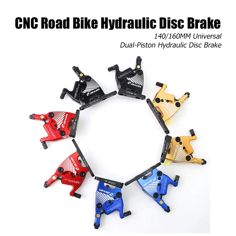 

ZOOM ZOOM Hydraulic Disc Brake Caliper Set Front & Rear for Road Bike Compatible with 140mm/160mm Rotors Bicycle Accessories