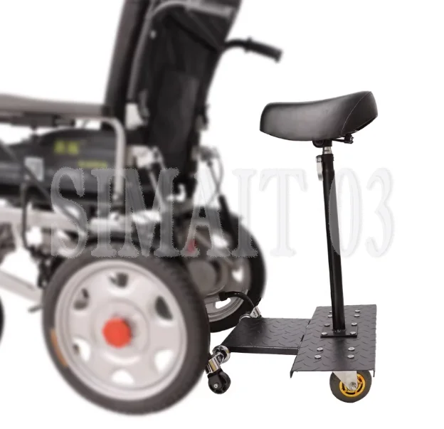 Electric Wheelchair Rear Manned Device Pedal, Double Rear Seat (Wheelchair Not Included)