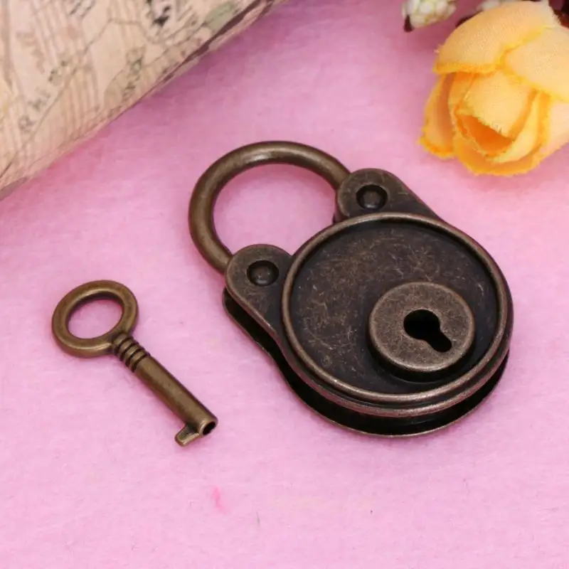 LXAF Vintage Mini Bear for Head Lock With for Key Mini Padlock Metal for Wish Lock for Bag Suitcase Luggage Diary Book Jewelr