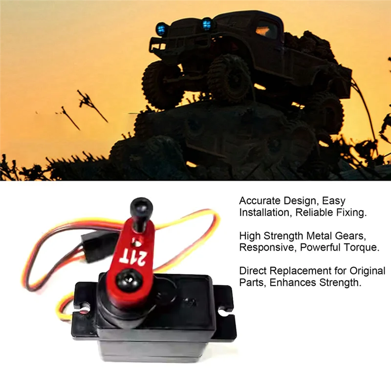Servo Digital AC52, Servo de alto par de 1Kg con accesorio de actualización de brazo 21T para camión monstruo de granito Typhoon ARRMA 1/18