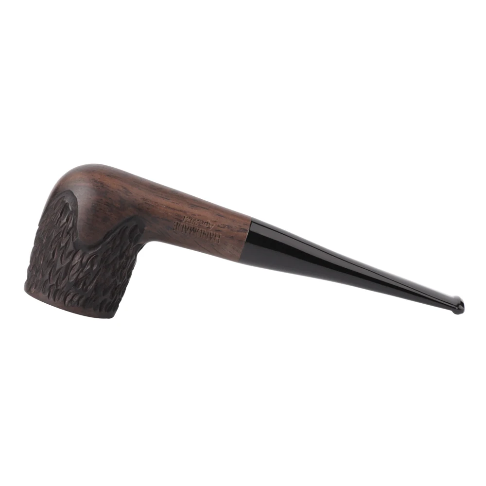 Sandalwood Solid Wood Tobacco Pipe Straight Billiard Style Acrylic Long Stem with 9mm Filter 145mm Length Ideal Gift for Father