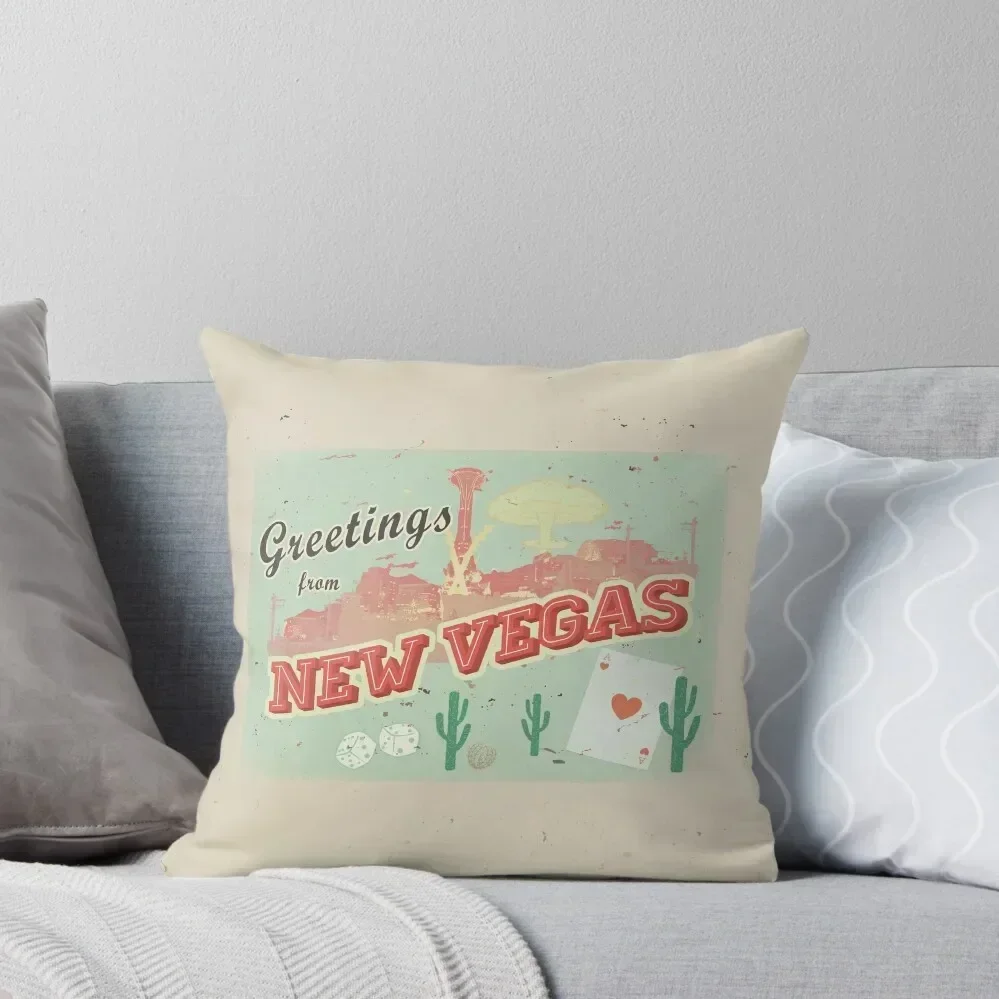 

New Vegas Postcard Throw Pillow Ornamental Pillow Pillowcases Bed Cushions Pillows Aesthetic Rectangular Cushion Cover pillow