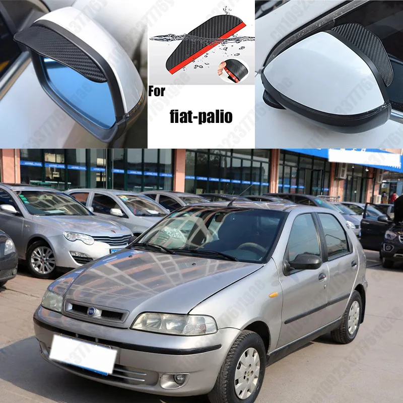 

For fiat-palio2PCS Car Rearview Mirror Rain Eyebrow Visor Carbon Fiber Car Rearview Side Snow Sun Visor Rain Cover