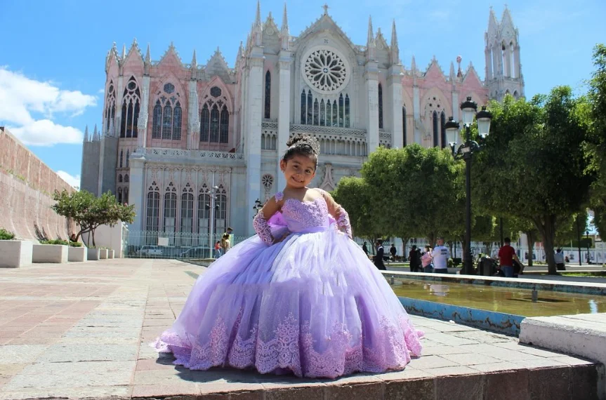 Mauve Mini Quinceanera abiti messicani Prom Flower Girl abiti manica lunga Tulle Applique Bow abiti da celebrazione del matrimonio