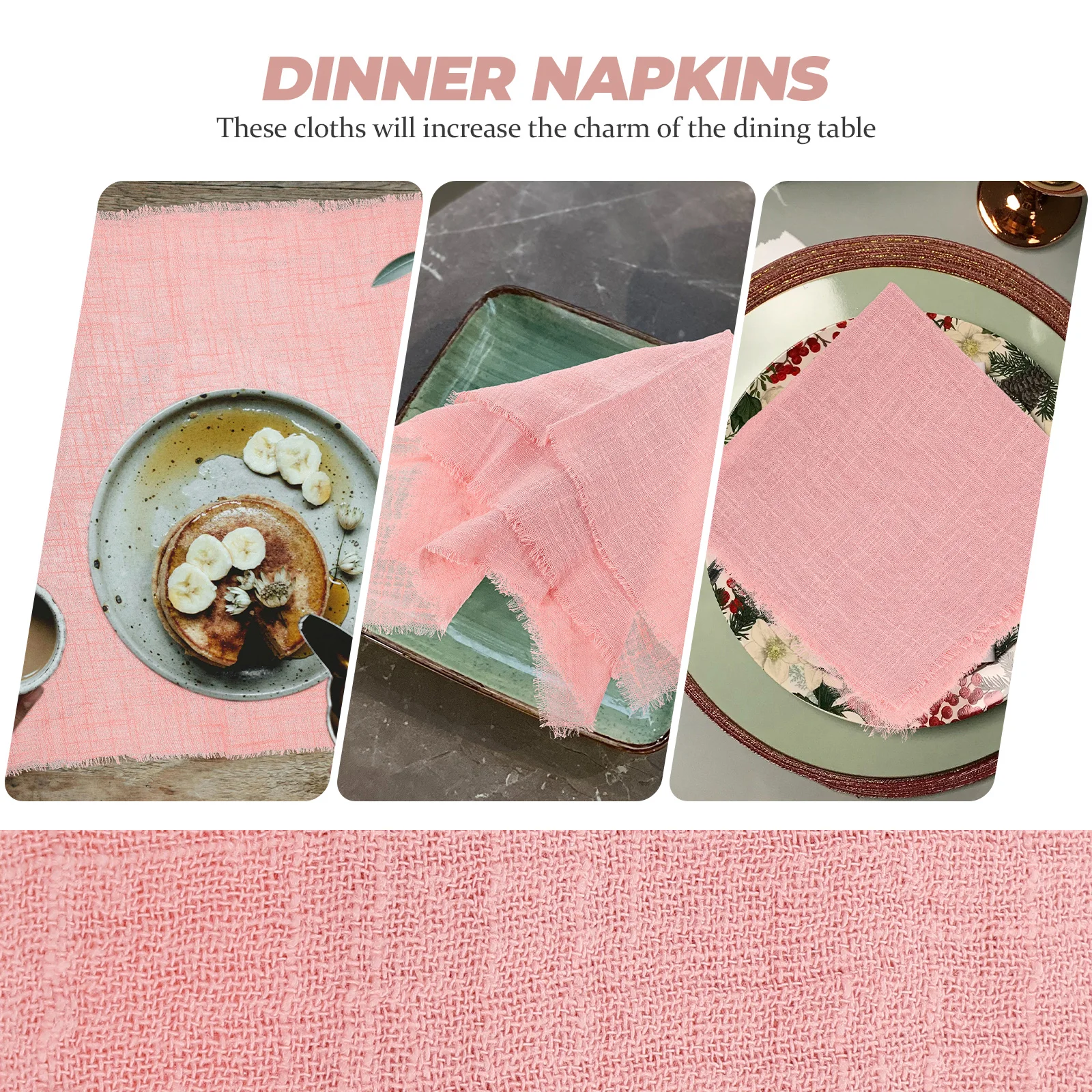 

12 Pcs Cotton Linen Napkins Reusable Tablecloth Tea Towel Photography Props Oat Color For Plate Dinner Parties Western