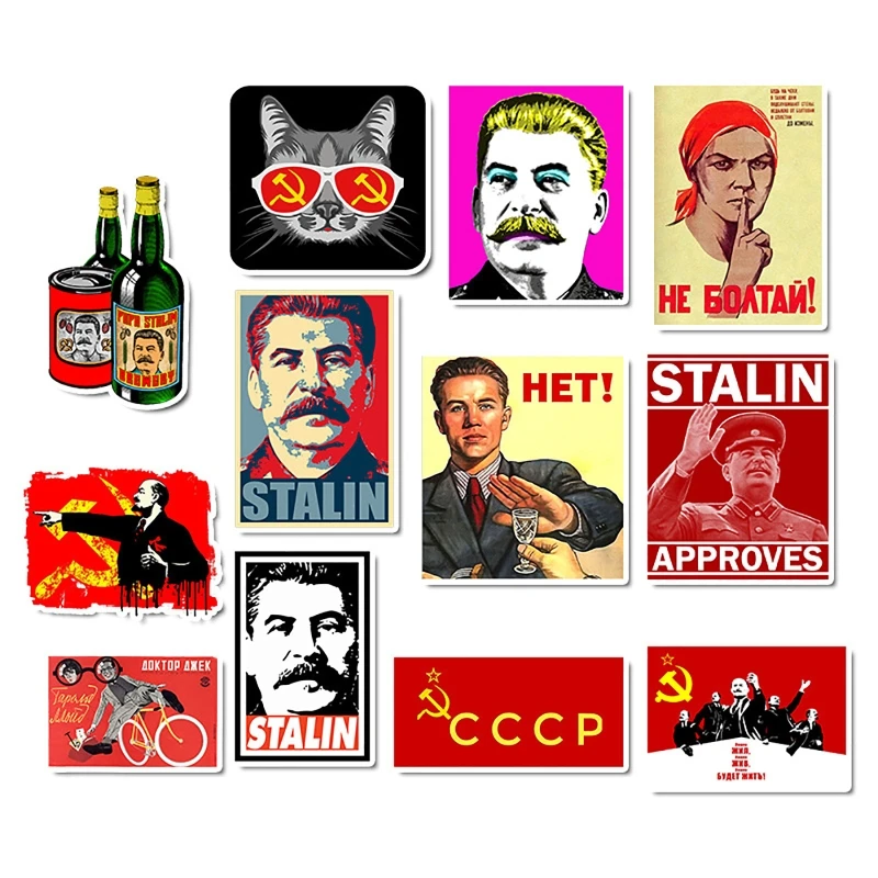 50 Pieces USSR Union Stalin Soviet Stickers for Laptop Bike Motorcycle