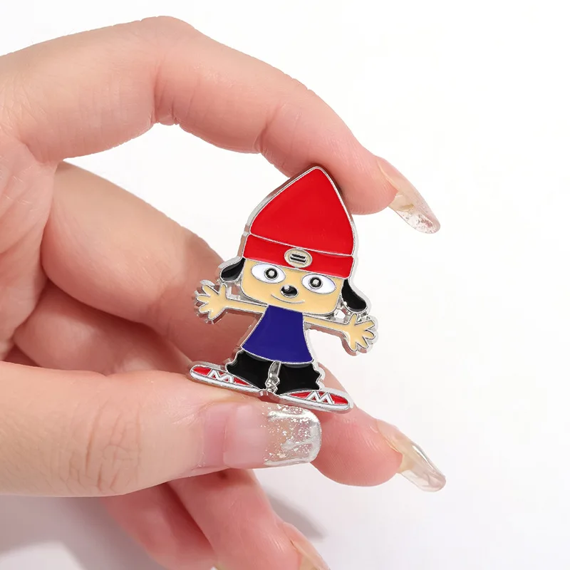 Creative European And American Rock Singer Enamel Brooch Red Hat Dog Alloy Pins Badge Personalized Jewelry Accessories Gift