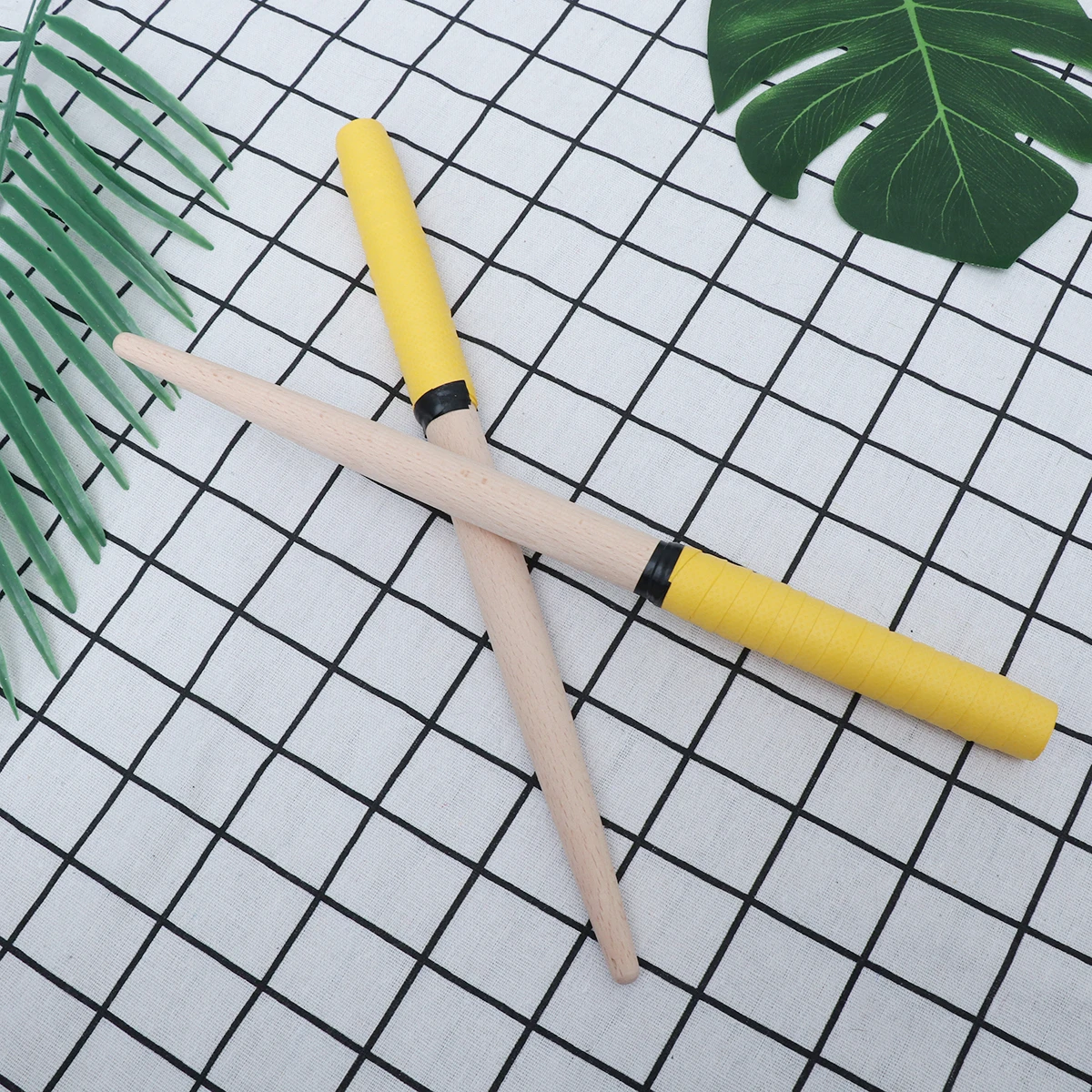 

Drumsticks Percussion Instruments Accessories Wooden Absorb Sweat Yellow Rods Child