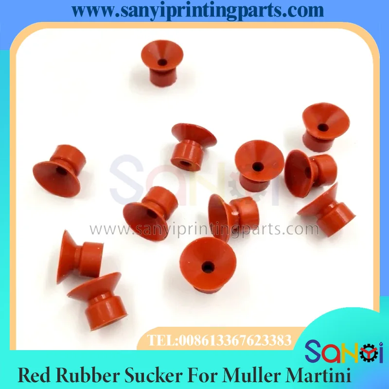 100PCS Red Rubber Sucker for Muller Martini Printing Machine Feeder Suction Parts