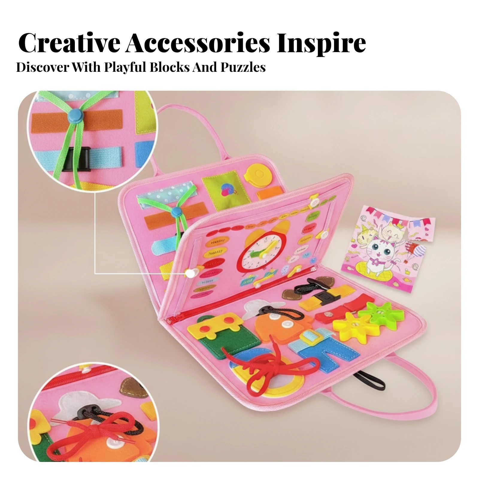 three-page-learning-bag-zippered-felt-activity-bag-felt-busy-book-carrying-handles-travel-busy-board-soft-material