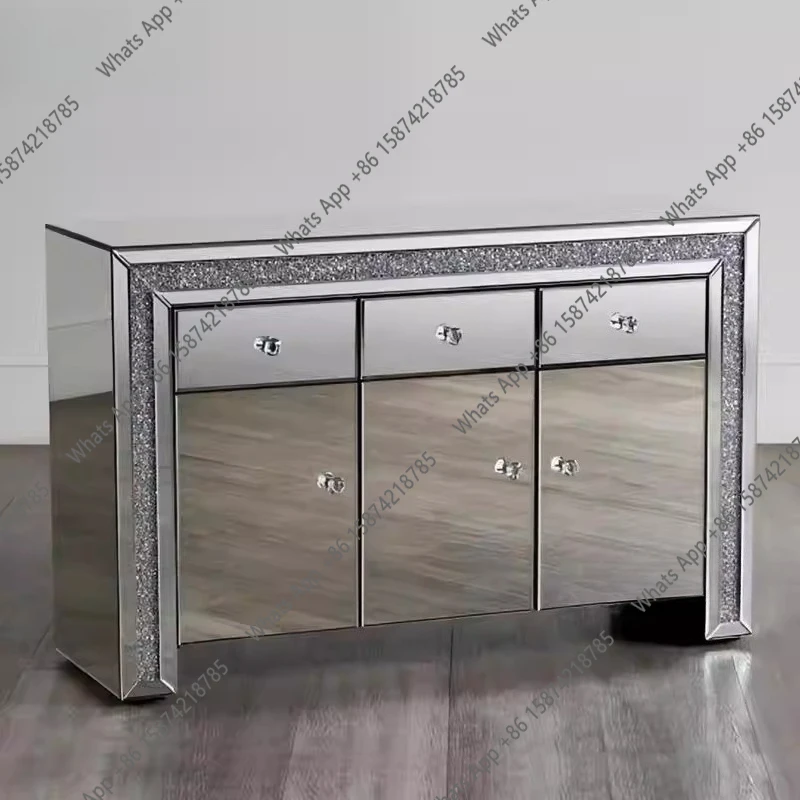 Nordic Mirror Porch Cabinet Fashion Sofa Glass Dining Side Cabinet Drawer Storage Cabinet Designer Model designer model