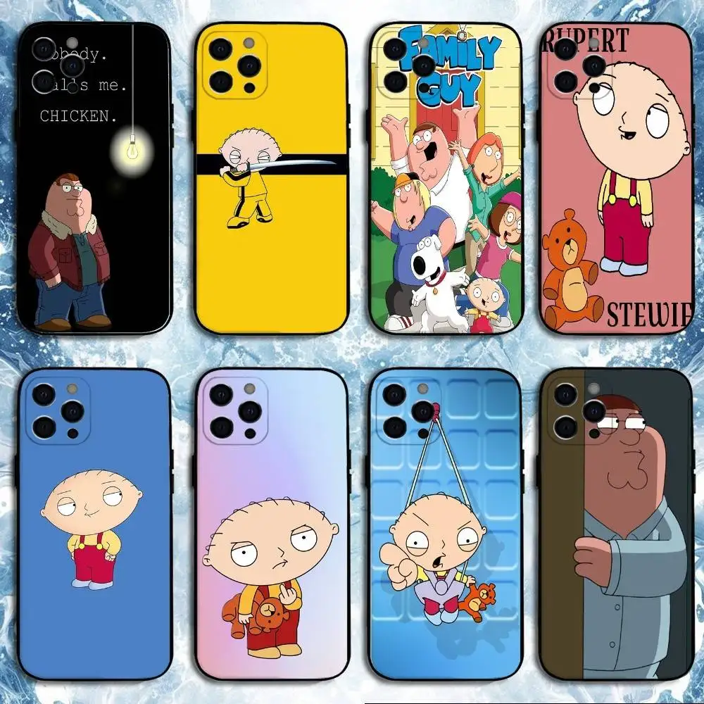 

GUY f-family funny Phone Case For iPhone 16,15,14,13,12,11 Plus,Pro Max, Soft Silicone Black Cover