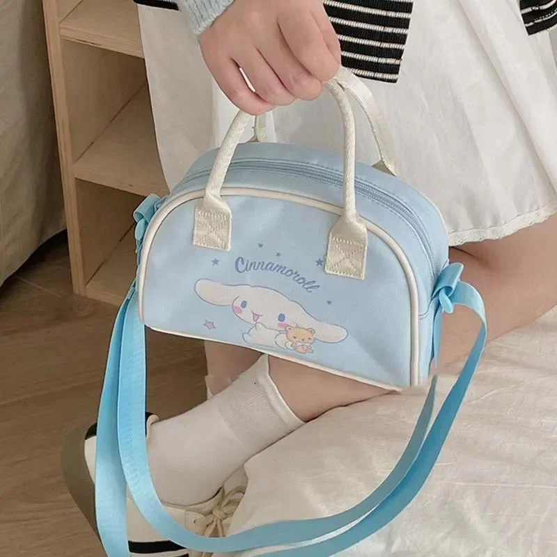 Sanrio Cute Kuromi Cinnamoroll Messenger Bag Cartoon Girl Heart Commuting Storage Bag Portable Handbag Girls Holiday Gift