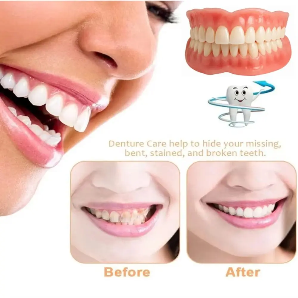 DIY Silicone False Teeth Confident Smile Whitening Cosmetic Dental Veneer Realistic Comfortable Fit Upper Lower Veneers Teeth