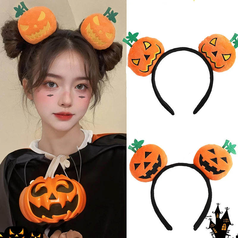 Cartoon Funny Holiday Dress Up Performance Headdress Creative Devil Pumpkin Headband Cute Halloween Hair Accessories Gifts