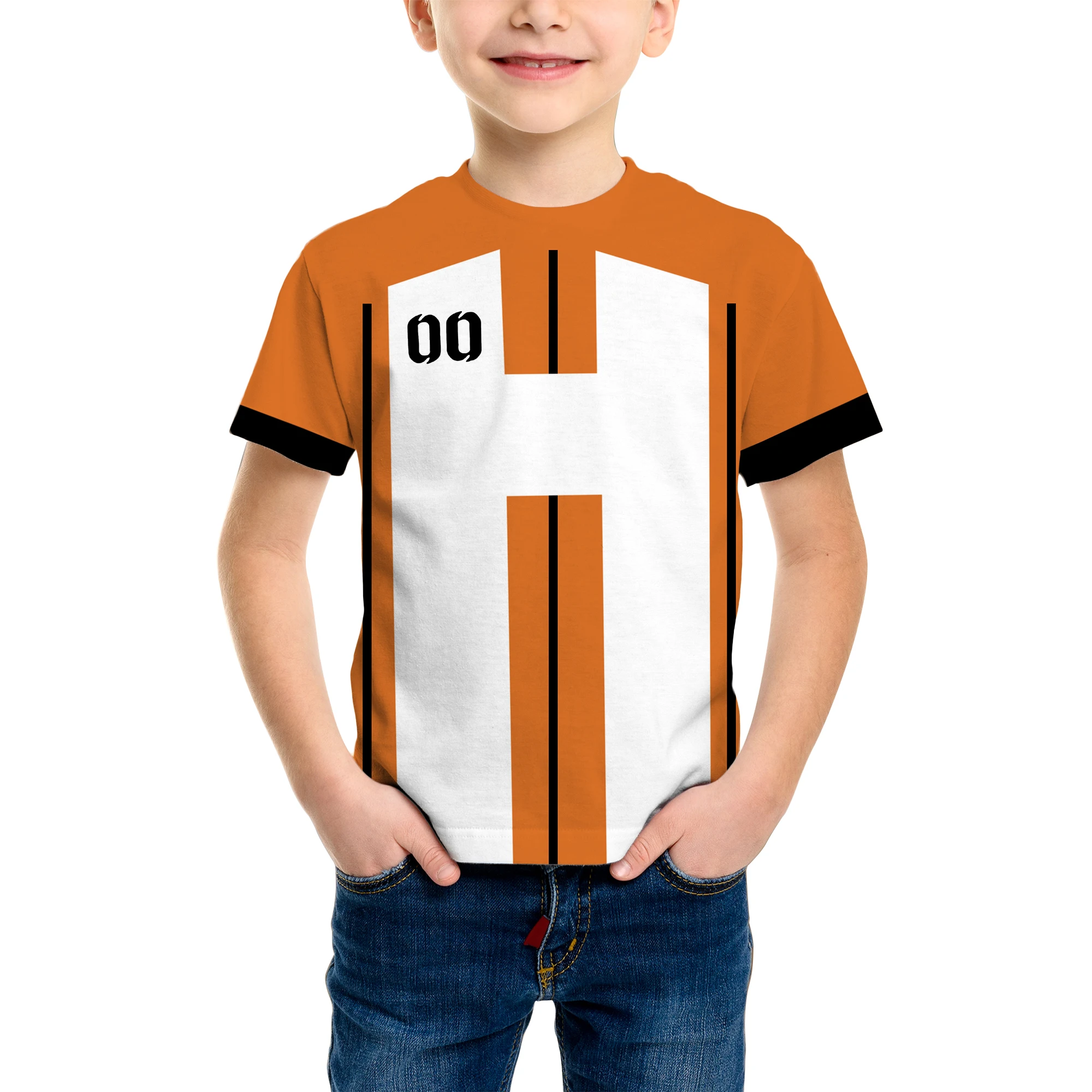 Boy's Fashion 3D Printed T-Shirt - Short Sleeve Crew Neck Casual Streetwear Bike Design for Young People