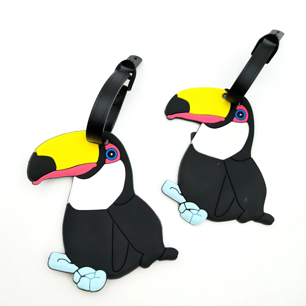 

2pcs cute animal woodpecker luggage tags, hanging tags, airport anti loss ID tags, essential for both men and women on business